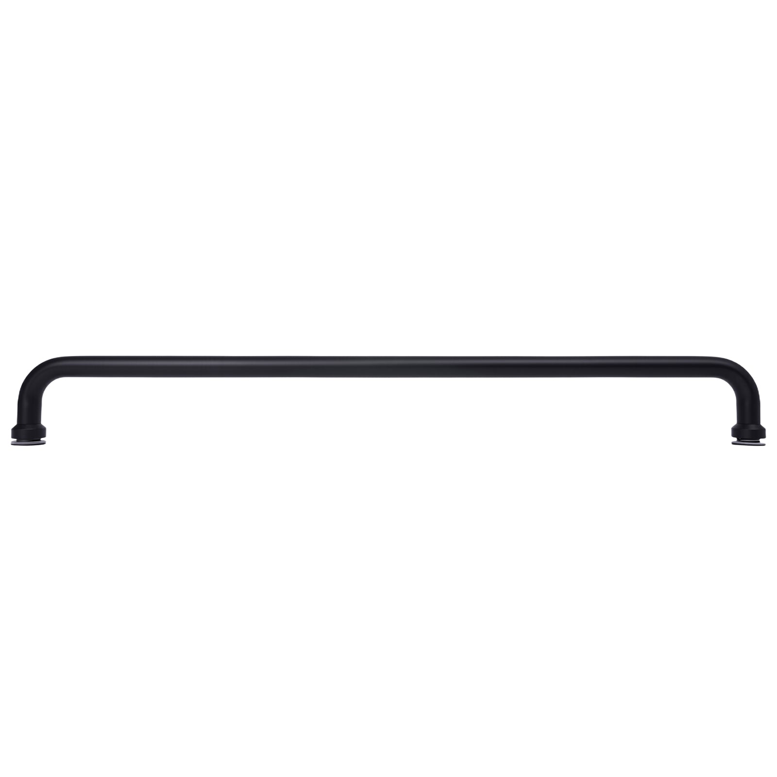 Matte black single-sided 24-inch towel bar with finger pull and two end caps