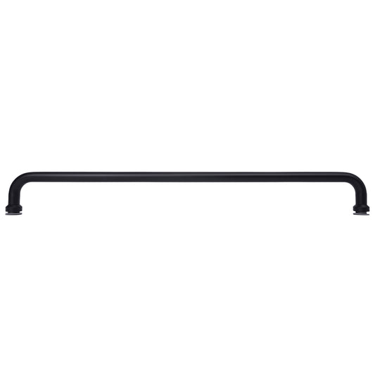 Matte black single-sided 24-inch towel bar with finger pull and two end caps