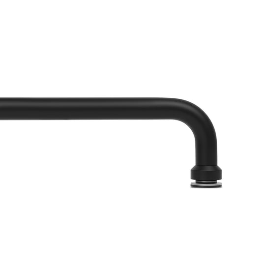 Matte black 24-inch aluminum towel bar with finger pull and mounting ends