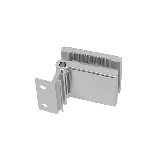 Aluminum mini shower door hinge, metal finish, for 1/4 in glass