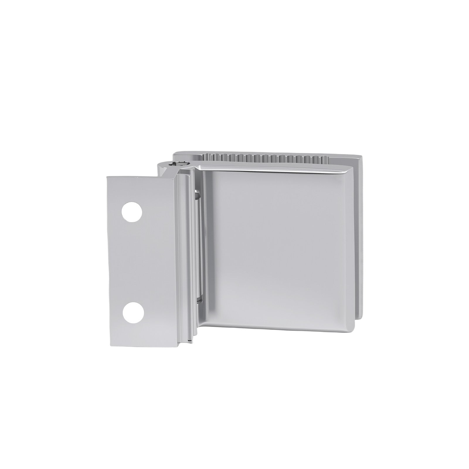 Aluminum mini shower door hinge, silver finish, for 1/4 in glass