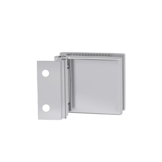 Aluminum mini shower door hinge, silver finish, for 1/4 in glass
