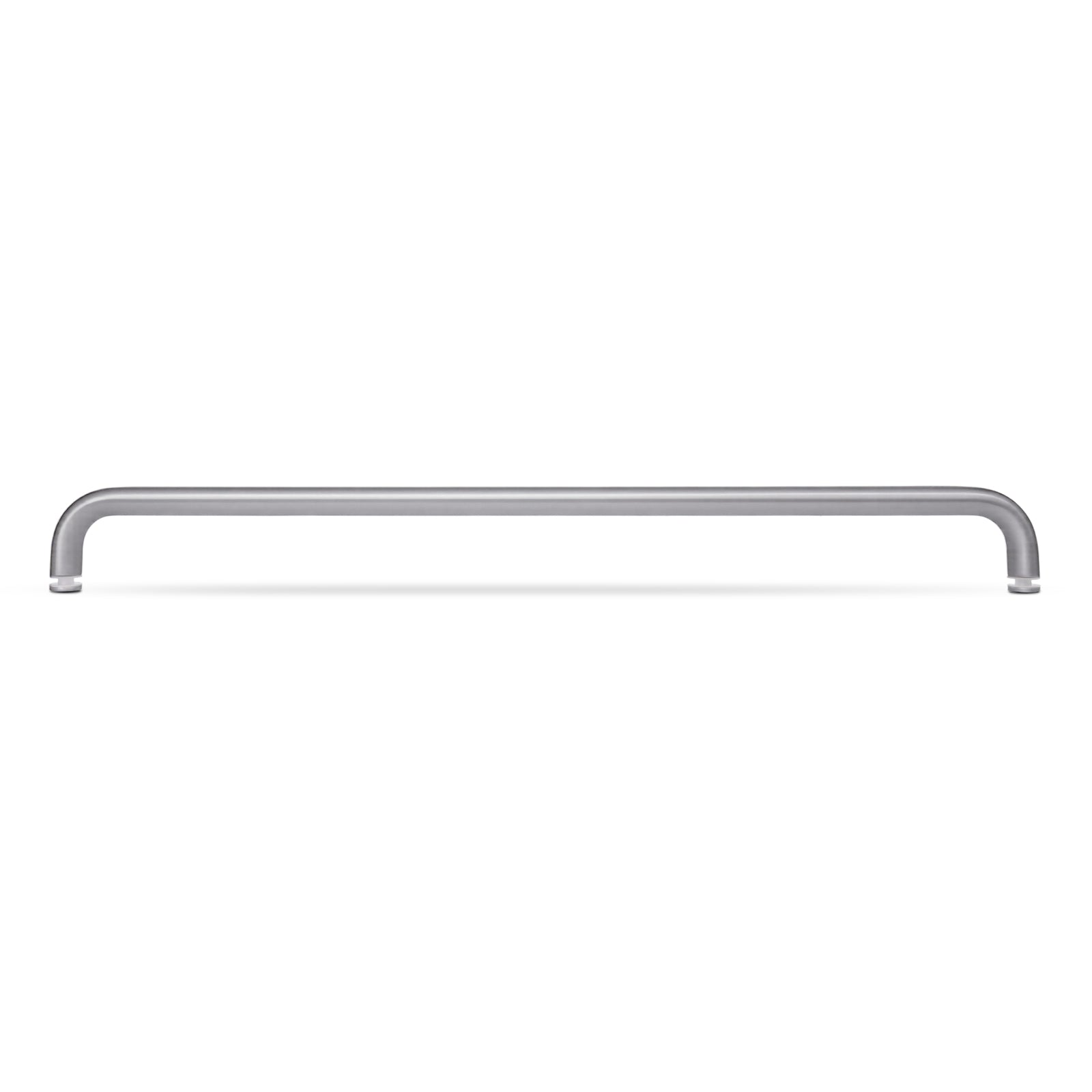 Chrome single-sided towel bar with smooth rounded ends and U-shaped rail.