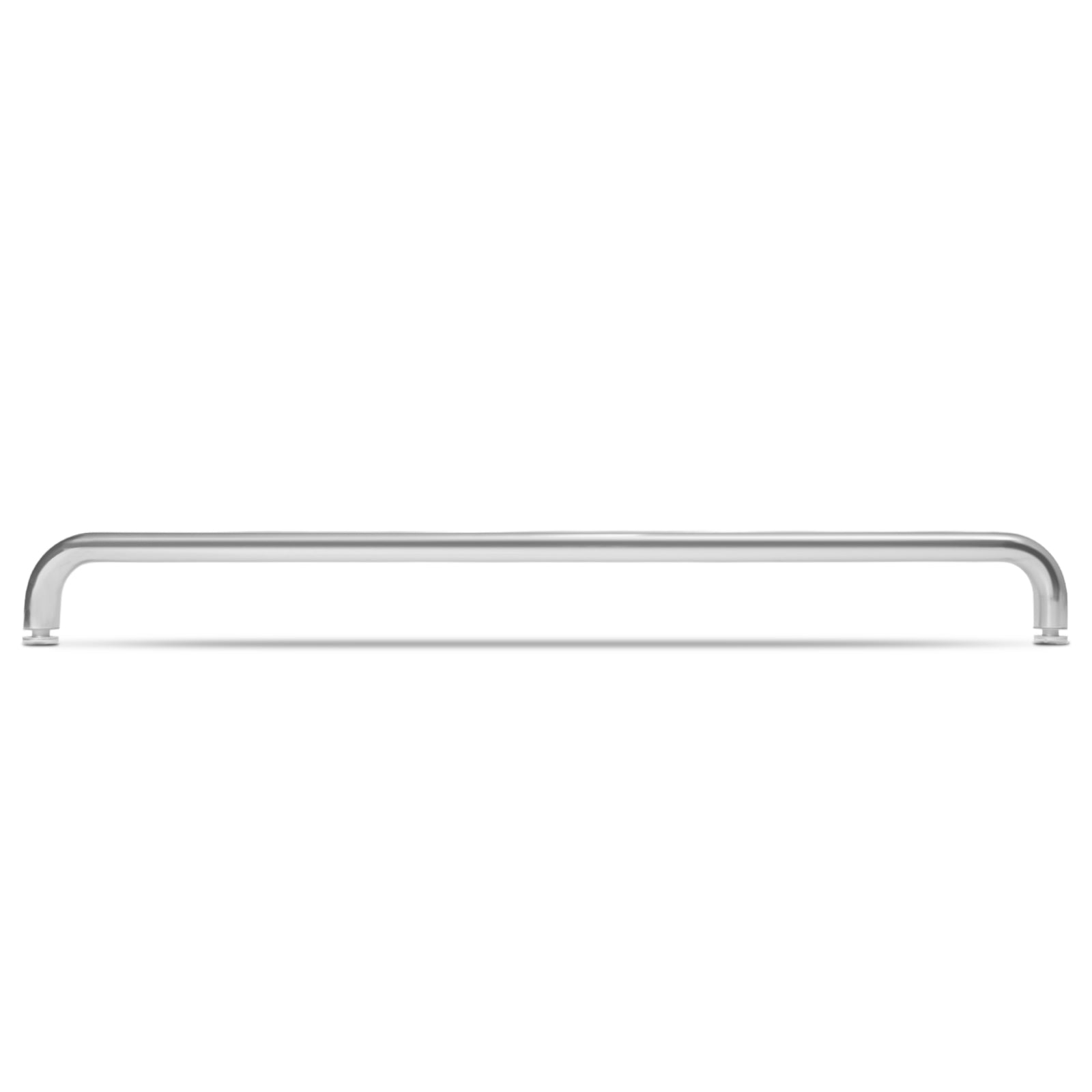 Single-sided aluminum towel bar, chrome finish, horizontal U-shaped design with end mounts.